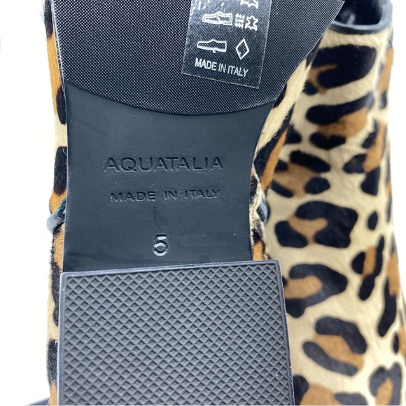 Aquatalia Faria Leopard Print Weatherproof Genuine Calf Hair Ankle Booties - Picture 11 of 14